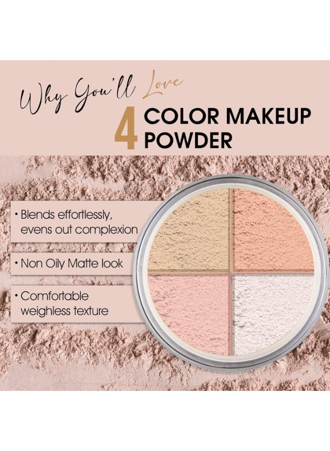 COLORS QUEEN High Definition Mirror Smooth 4 Color Face Makeup Loose Powder | Lightweight, Long Lasting Face Makeup Setting Powder (02 - Multicolor) - Image 3